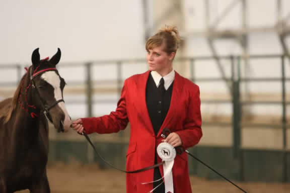 Melanie with 4th place colt entry, Jus' A Girl Watcher